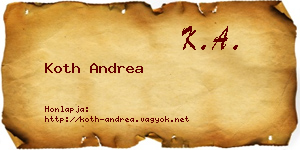 Koth Andrea névjegykártya
